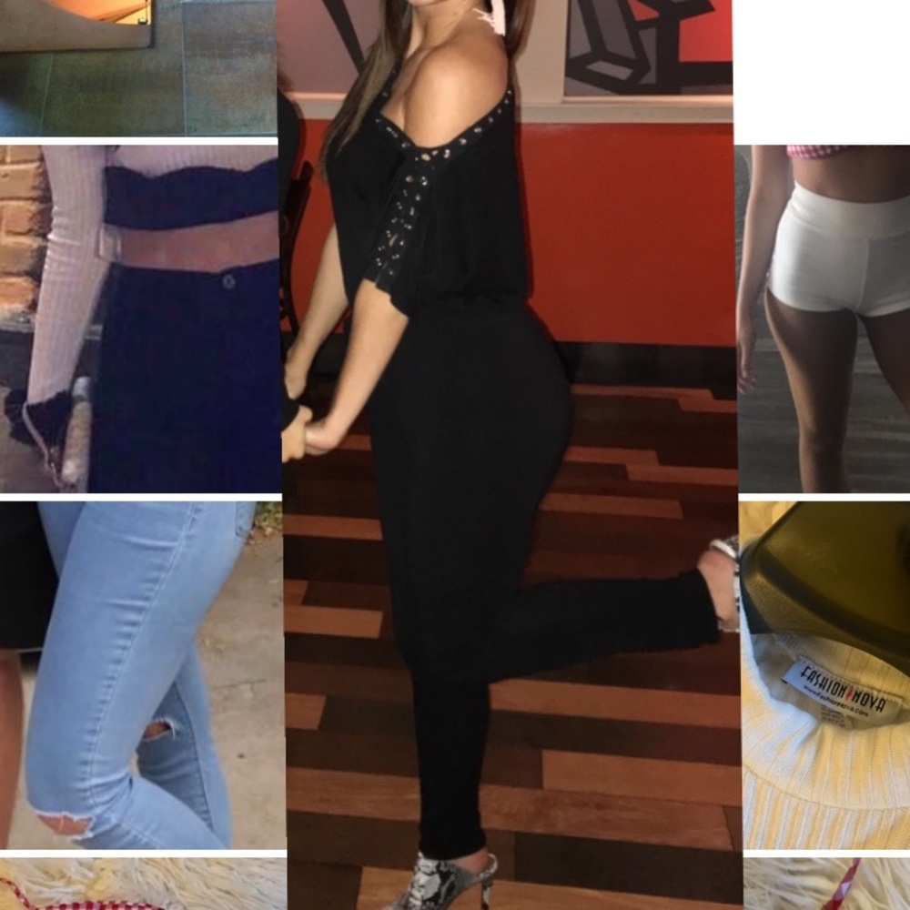 Fashion Nova Off-Shoulder jersey Jumpsuit in Black